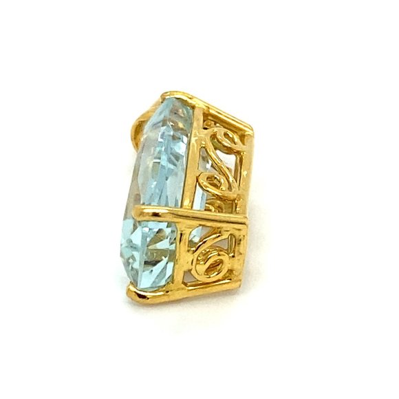 Certified Aquamarine 8.03ct Solid 18K Gold Pendant - Picture 6 of 8